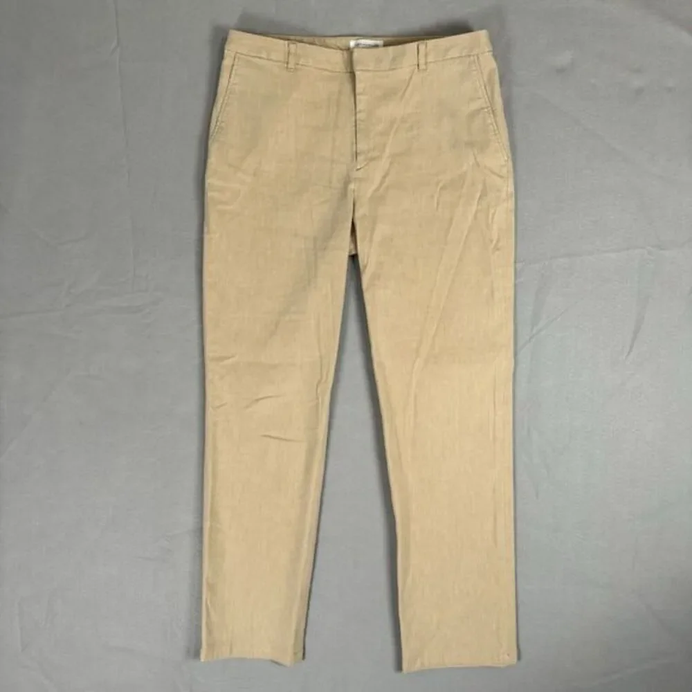Tomorrowland High Rise Tapered Trousers Size 6 40 IT Tan Ankle Crop Linen Cotton